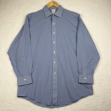 Brooks Brothers Oxford Button Blue Plaid Shirt 16 33 Supima Madison