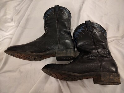 Men's Ariat Heritage Roper Round Toe Black Boots 35601 Size