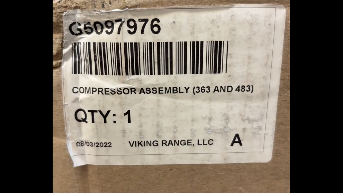 G5097976 New OEM Original Viking Refrigerator Compressor Assembly