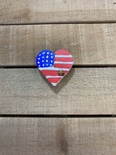 Small Heart Handmade American Flag Magnet