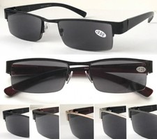 Halbrandlose Herren-Lesesonnenbrille aus Meta...