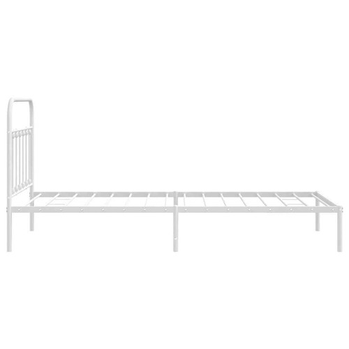 NNEVL Metal Bed Frame with Headboard White 107x203 cm Kingle Single Size - 第 7/9 張圖片