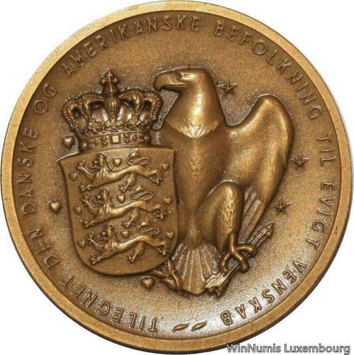 V1797 Medal Denmark USA American Independance Day 4 th July 1950's AU - Bild 1 von 3
