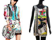 ❤️VERSACE DRESS RESORT 2013 TUNIC MINI DRESS SOUND MUSIC PRINT SUIT size 38 