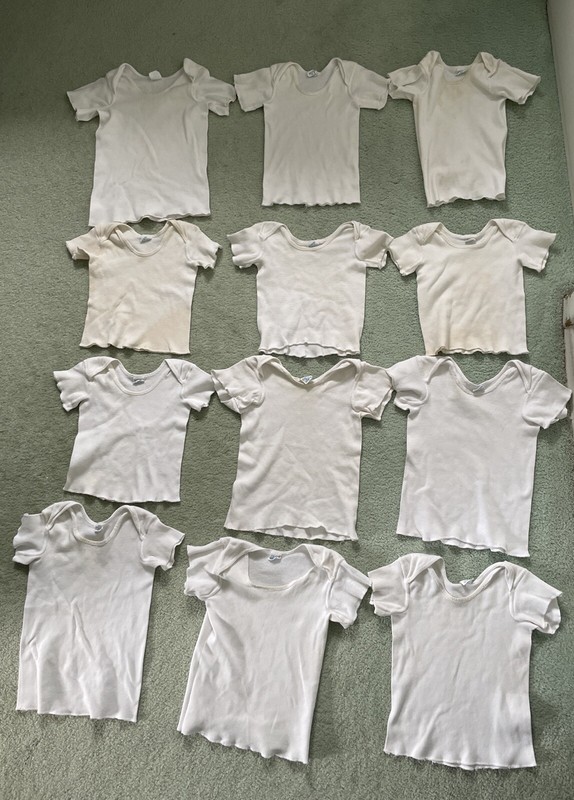12 Vintage 1970’s Infant Undershirts/ 100% Cotton