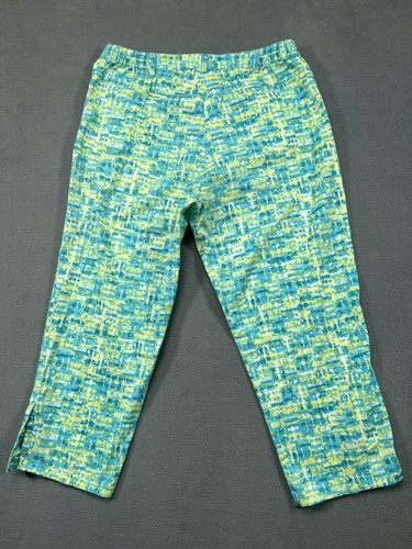 Ruby Rd Favorites Pants Womens 10 Blue Yellow Crop Chino Casual Ladies 32x22 1 - Picture 8 of 9