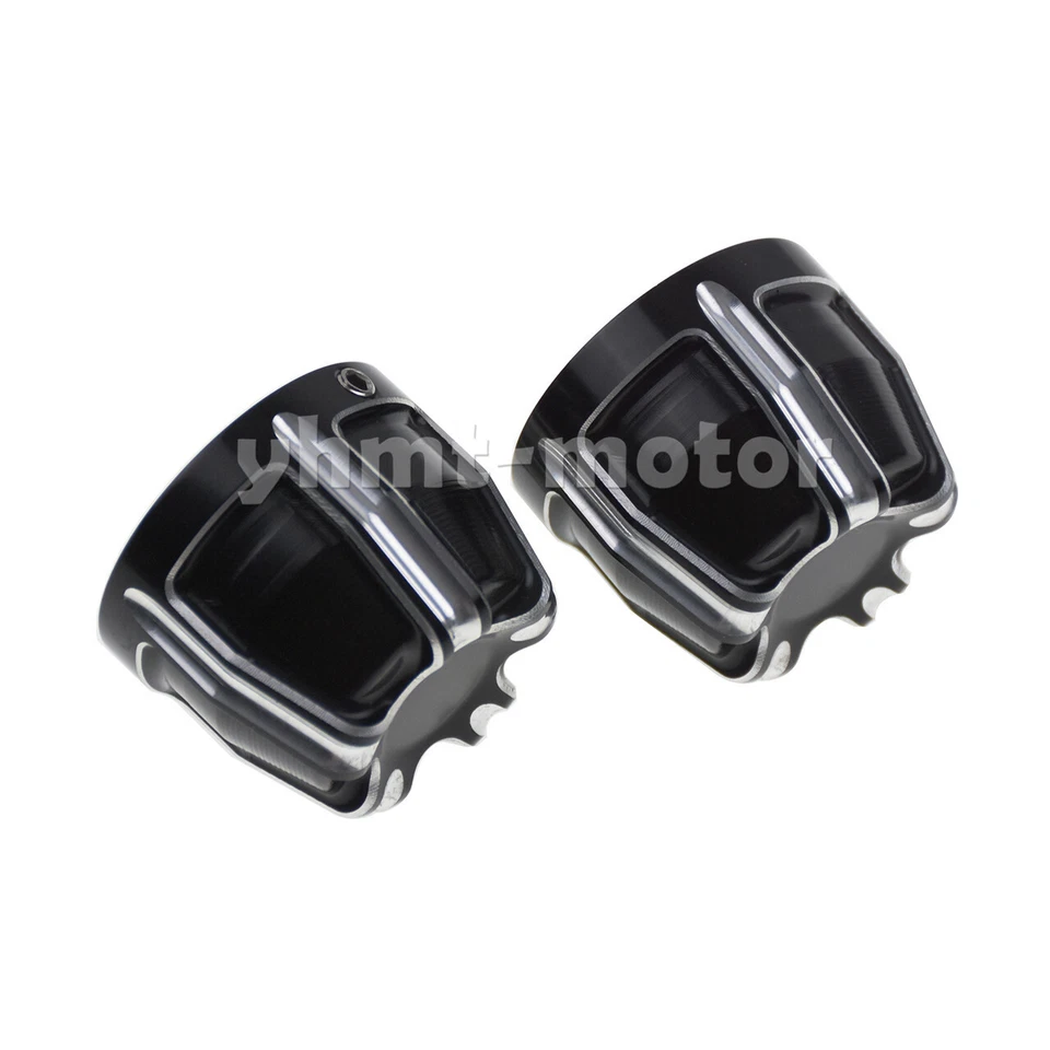 2x Tornillo de cubierta de tuerca de eje delantero negro apto para Electra Glide Heritage Softail Foto 3 de 4