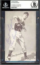 Gene Bearden Gem Mint 10 Beckett BAS Signed 1947-66 Exhibits Rookie Autograph