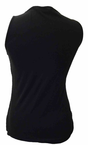 DOROTHY PERKINS Black Sleeveless Part Crochet Blouse U.K. 12 FREE POSTAGE - Picture 3 of 5