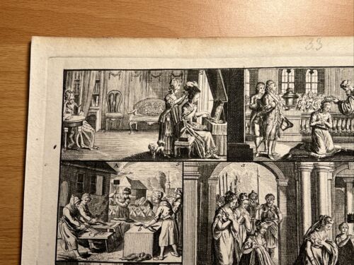 Antik Gottes Schneider Kochen RAR 1784 Antike Kupferstich Illustration Bilder - Bild 4 von 16