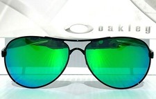 NEW Oakley FEEDBACK Aviator Shiny Black POLARIZED Galaxy Jade Sunglass 4079-34