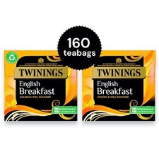 160 Teabags Twinings English Breakfast Tea 2 x 80 bags BB June 2026 everyday tea 0.07 per strip