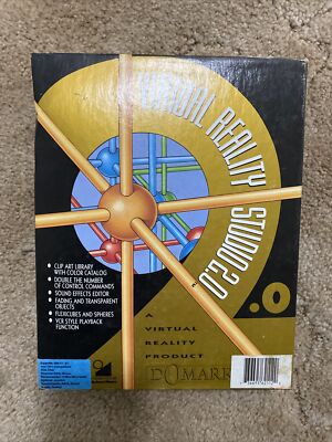 Vintage Domark Virtual Reality Studio 2.0 1992 3.5'' Disks For IBM