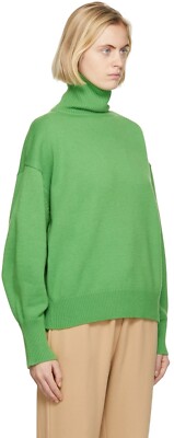THE FRANKIE SHOP Joya Merino Wool Turtleneck in Green (Size S)