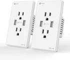 2 Pack iClever 125 Volt Wall Outlet Duplex Receptacle 4.2A Dual USB Charger Port