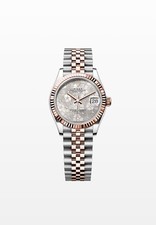 Ladies Steel & Rose Gold Rolex Datejust 31 278271 Silver Floral Diamond Dial