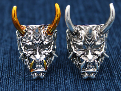 Ring Herrenring Männerring Teufel Maske Größenverstellbar Modeschmuck Geschenk