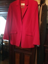 Ladies Bazler Blazer Red Size 16 Pillarbox Red Pockets Lined Wool/angora Mix