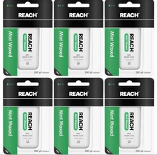 6 Pack Reach Mint Waxed Dental Floss - 200 yard Each