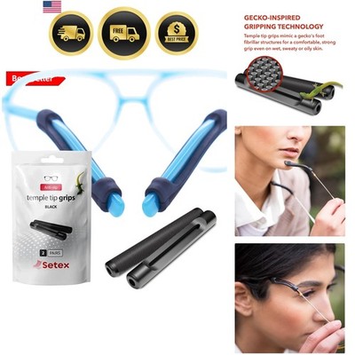 Gecko Grip Temple Tip Grips for Glasses, 2 Black Pairs  Made, Innovative Micr...