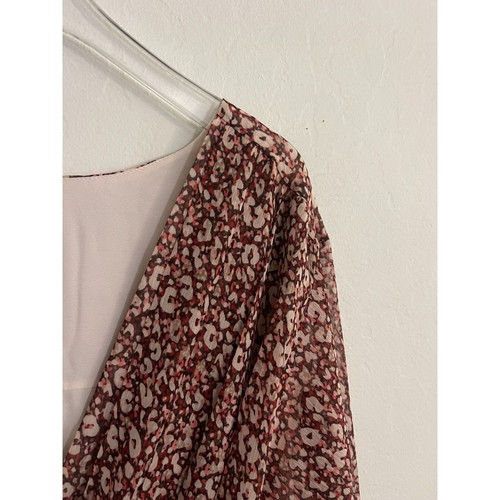 Ted Baker 4 / US 10 Midi Dress Chiffon Wrap Tie Waist Pink Red Floral Valley NEW - Picture 10 of 15