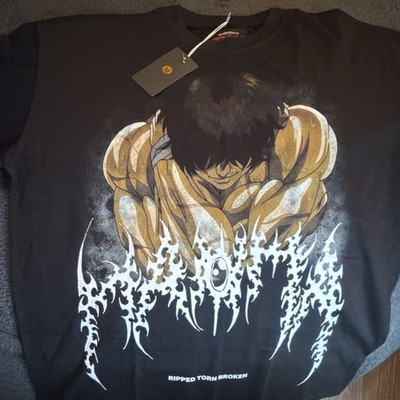 Dechire Lifestyle Men's Graphic Anime Baki T-Shirt Black Medium