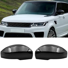 Pair Gloss Black Door Wing Mirror Cover Cap For Range Rover Sport L494 2014-2021