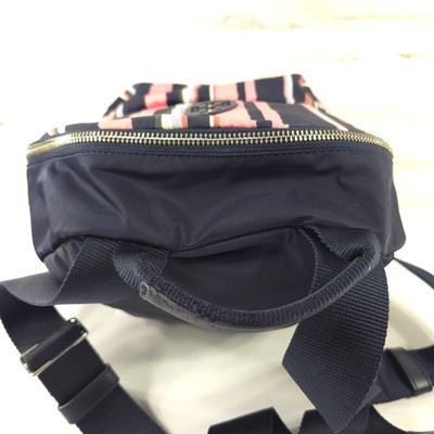 TORY BURCH TILDA STRIPED NYLON MEDIUM BACKPACK WITH ZIP CLOSURE NAVY BLUE PINK.. TORY BURCH TILDA STRIPED NYLON MEDIUM BACKPACK WITH ZIP  main image 4