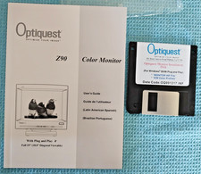 Vtg Optiquest Monitor Installation Floppy Disk Software BookWindows 95/98 1999