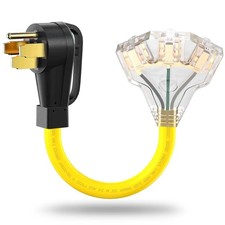 50 Amp to 110 RV Adapter NEMA 14-50P to 3X 5-15R Household Outlet Plug