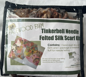 Pagewood Farm Tinkerbell Needle Felted Silk Scarf Kit Partially Complete