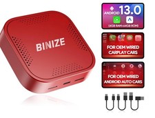 Wireless CarPlay Android AUTO Multimedia Video Box 4G Cellular,4GB 64GB,8Cor RED