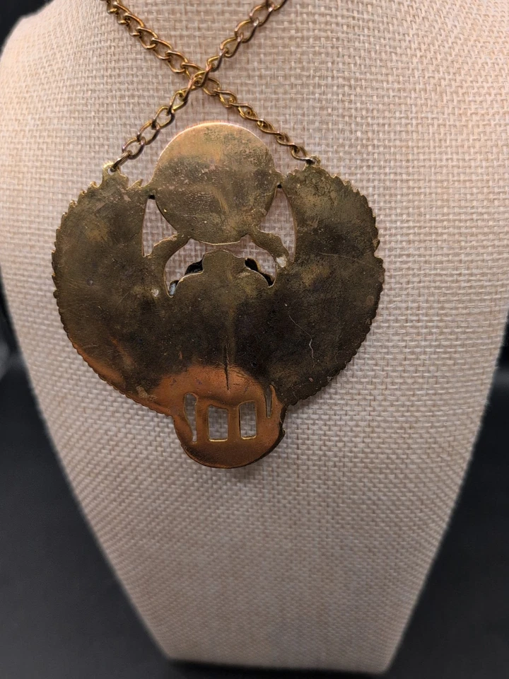 Collar Bettle Horus Escarabajo Multicolor Chapado en Oro Latón Renacimiento Egipcio 3X3 Foto 3 de 4