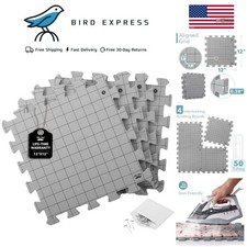 Interlocking Knitting and Crochet Blocking Mats, 4pk 12x12 inches with 50 T Pins