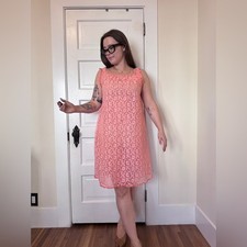 60s Vintage Pink Lace Babydoll Sz Lrg