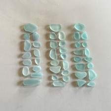Genuine Beach Sea Glass 40 Pieces Sky Blue/Light Aqua Surf-tumbled Mendocino