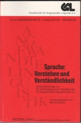 Sprache: Verstehen und Verständlichkeit. [Gesellschaft für Angewandte Linguistik