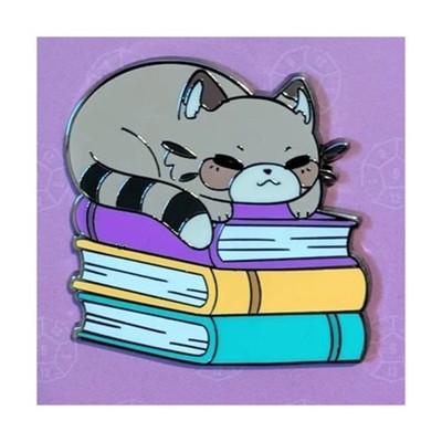 Mimic Gaming Pins Cat on Pile of Books Pin New