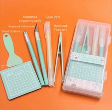 5pcs Scrapbooking Tools Kit DIY Craft Set Paper Cutter Tweezers Knife.