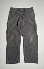Carhartt Loose-Fit Canvas Cargo Work Pants Grey B159 CHR Mens Size 33x30