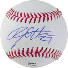 Ryon Healy Autographed Baseball Seattle Mariners Oakland Athletics Brewers Proof