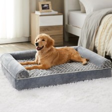 BFPETHOME Dog Beds for Large Dogs, Orthopedic 28"L x 23"W x 6.5"Th, Grey