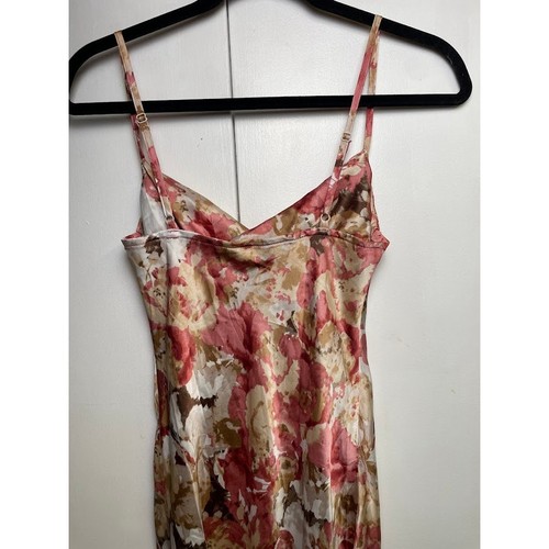 Schönes geblümtes Midi-Schlupfkleid neu mit Etikett Gr. XS Wasserfallausschnitt Y2K romantisch Fee Satin  - Bild 6 von 14
