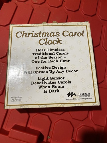 Feldstein Christmas Carol Wall Clock Snowman Family 13" Vintage 1990s Musical - Picture 2 of 3