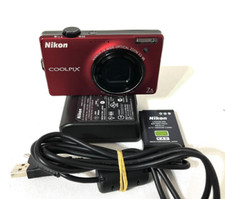 NIKON COOLPIX S6000 Red Compact Digital Camera 7x 2.7 in 14.2 MP USB Auto Focus