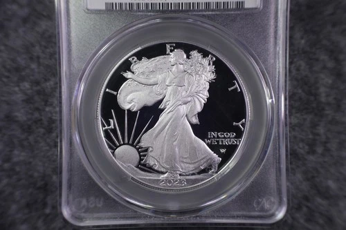 2023 W $1 American Silver Eagle, First Delivery, Signed CAC PR70 DCAM