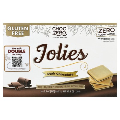 Premium Cookies, Jolies, Dark Chocolate, 16 Packs, 0.5 oz (14 g) Each