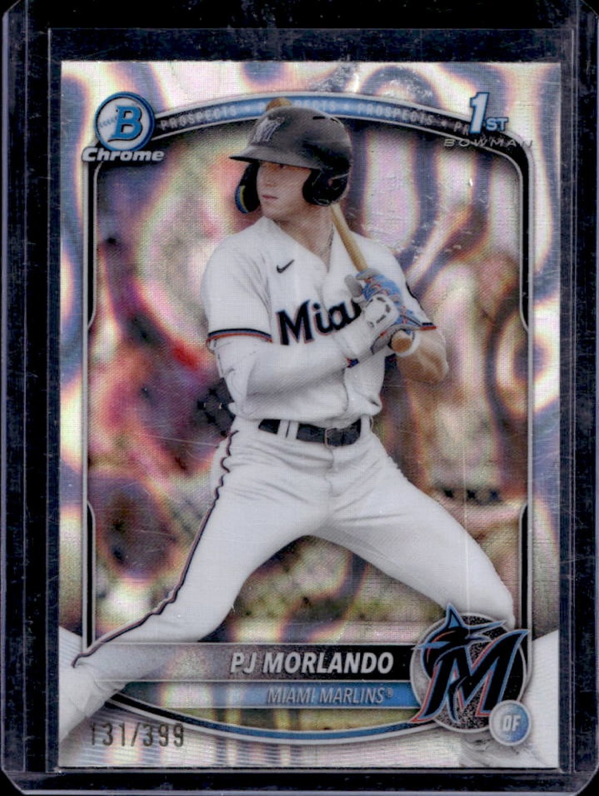2025 Bowman PJ Morlando Chrome Lava Refractor 1st Prospect #131/399 Marlins