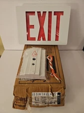 NEW Lithonia LED Aluminum Flush Mount Exit Sign   LE S W 1 R EL N - Open Box