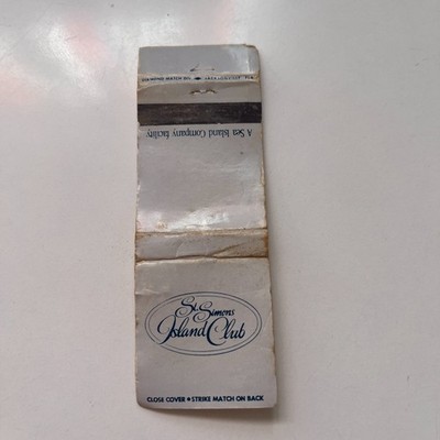 St Simons Island Club A Sea Island Co Facility Vintage Matchbook Cover TMB63-1